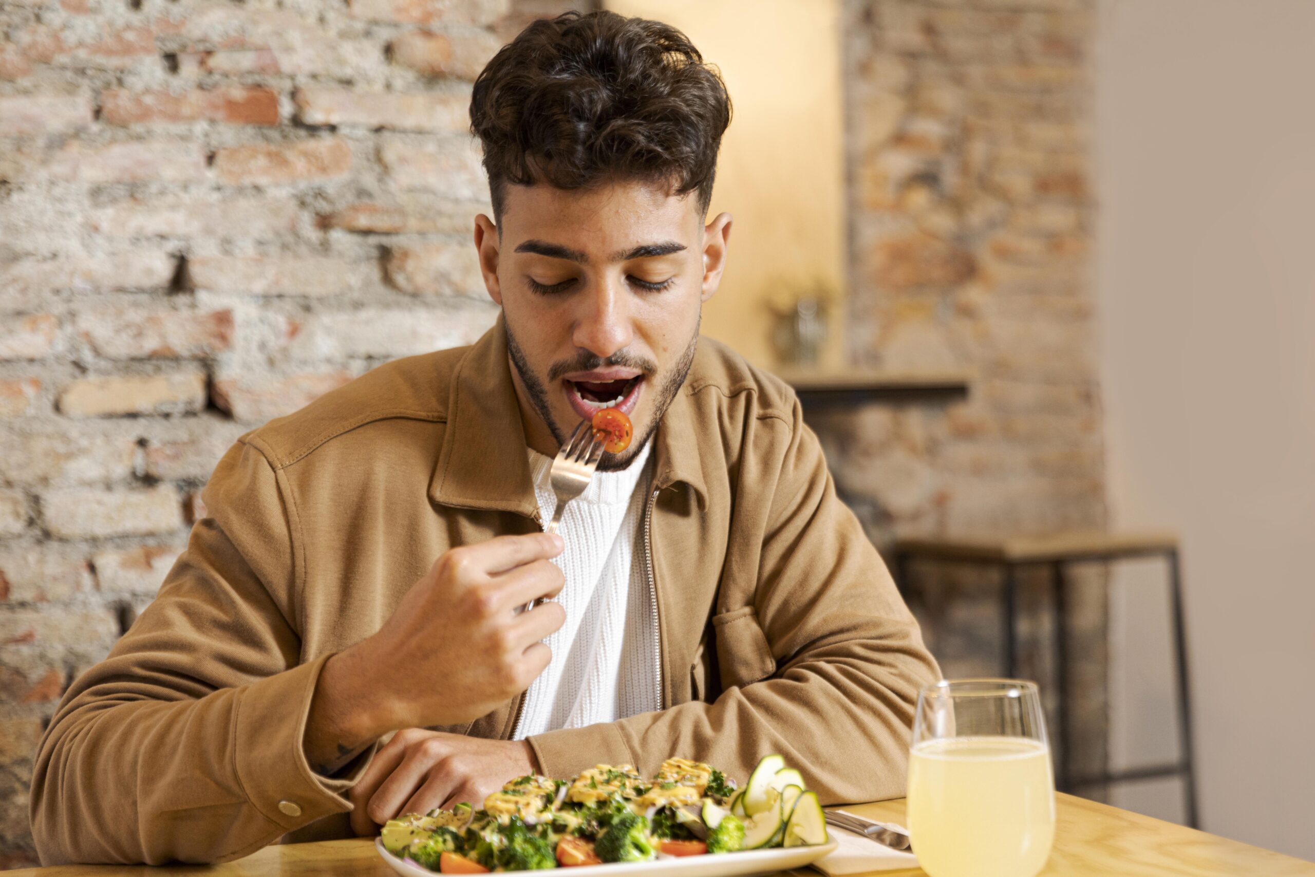 Man having consistent meals