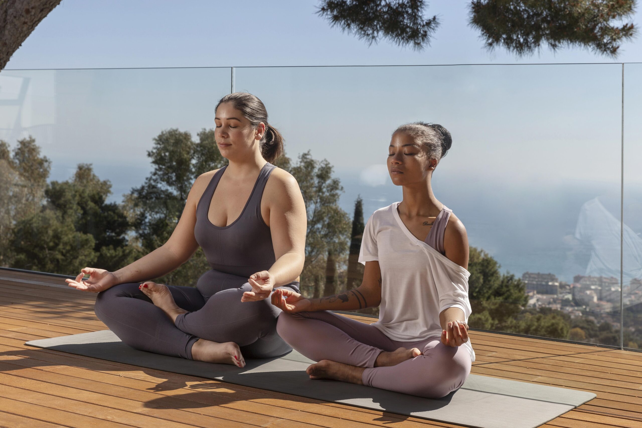 Yoga at a wellness weight loss retreat