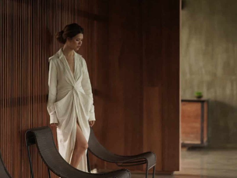 A lady at Santani, one of the best stress reduction retreats