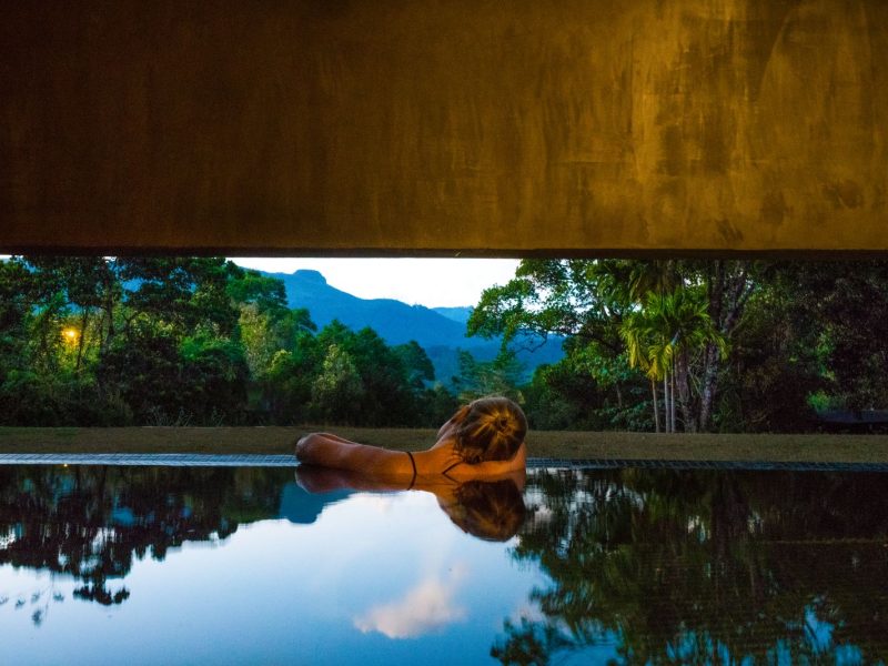 The Santani thermal pool, a top feature of our wellness retreat packages. Longevity Wellness Programs at Santani