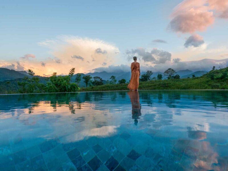 infinity pool at a holistic wellness retreat in sri lanka