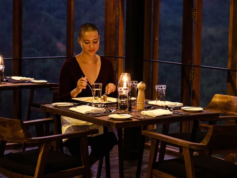 Dining at a wellness weight loss retreat