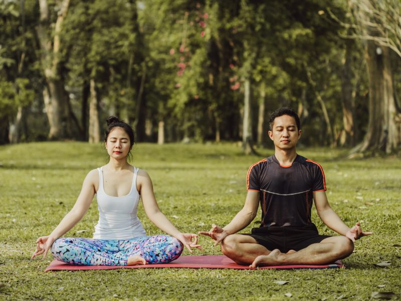 Lady and man at a stress management retreat after understanding "Why do we need stress management ?"
