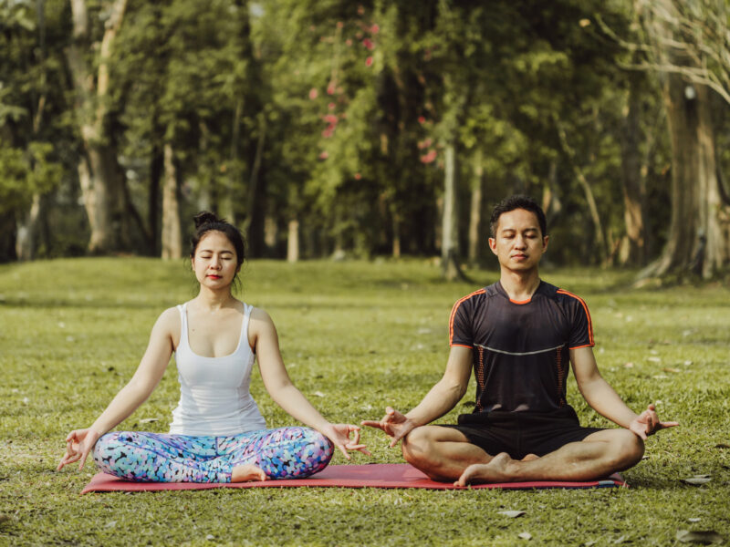 Lady and man at a stress management retreat after understanding "Why do we need stress management ?"