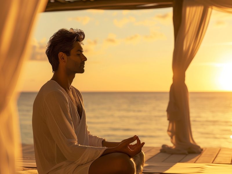 Pranayama and meditation practices at Santani Wellness Kandy in support of men's mental health